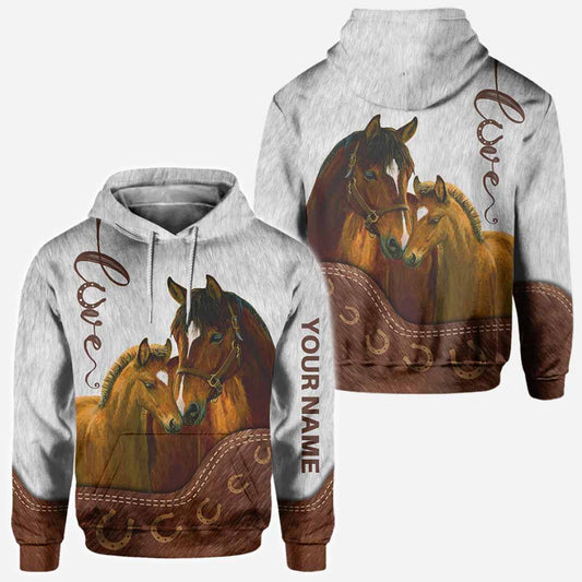 Love Horses - Personalized All Over T-shirt and Hoodie