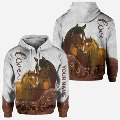 Love Horses - Personalized All Over T-shirt and Hoodie