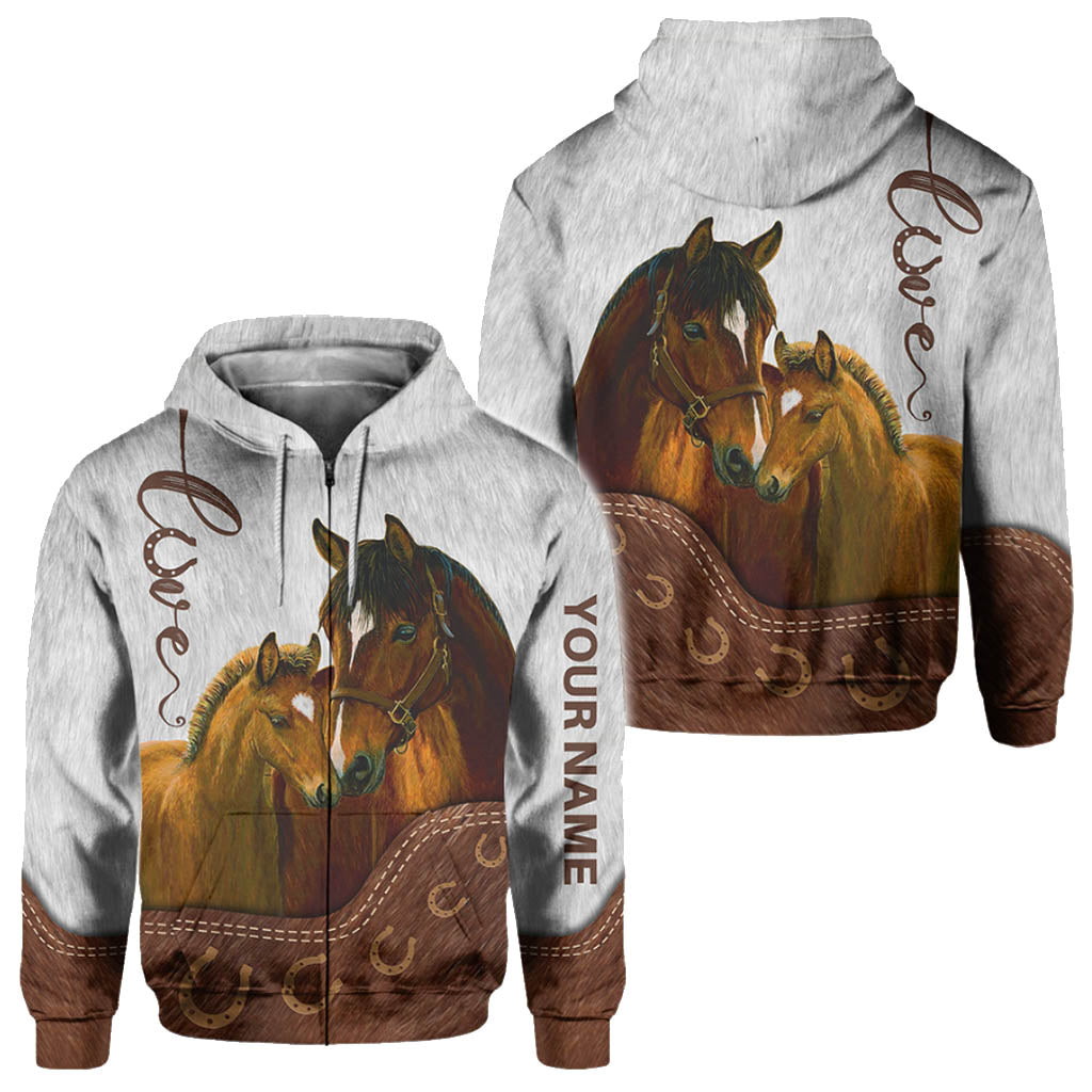 Love Horses - Personalized All Over T-shirt and Hoodie