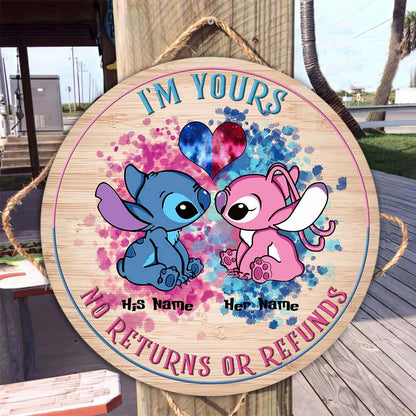 I'm Yours - Personalized Round Wood Sign