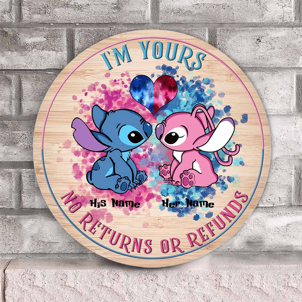 I'm Yours - Personalized Round Wood Sign