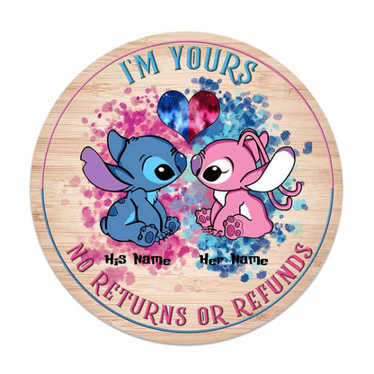 I'm Yours - Personalized Round Wood Sign