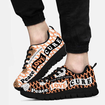 Peace Love Cure - Multiple Sclerosis Awareness Sneakers