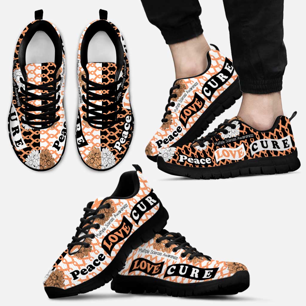 Peace Love Cure - Multiple Sclerosis Awareness Sneakers