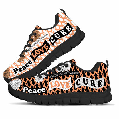 Peace Love Cure - Multiple Sclerosis Awareness Sneakers