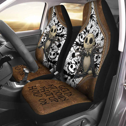 Get It Sit Down - Nightmare Seat Covers With Leather Pattern Print