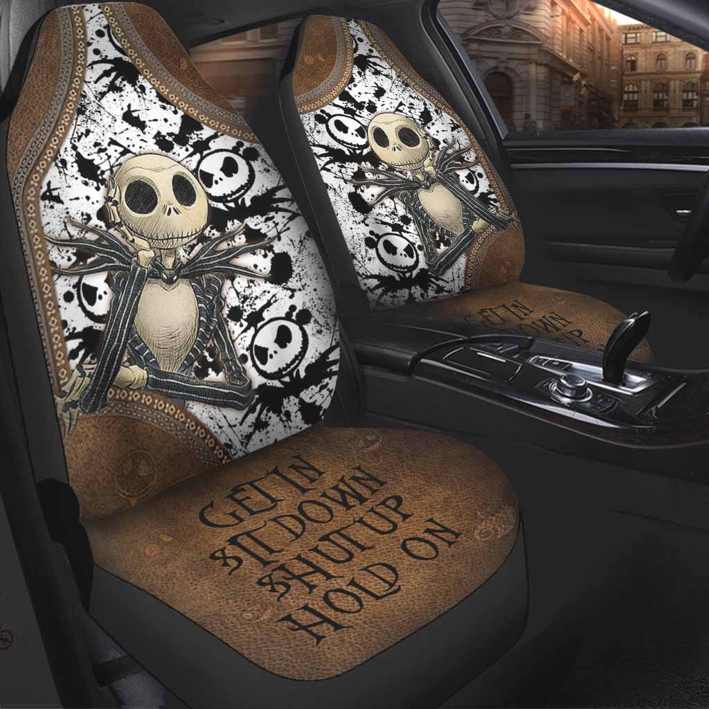 Get It Sit Down - Nightmare Seat Covers With Leather Pattern Print