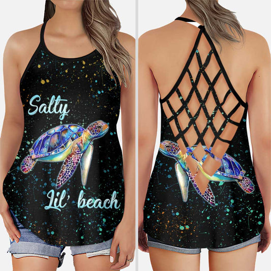 Salty Lil' Beach - Turtle Cross Tank Top