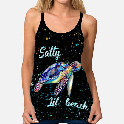 Salty Lil' Beach - Turtle Cross Tank Top