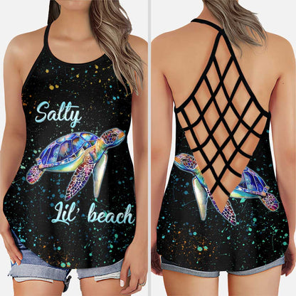 Salty Lil' Beach - Turtle Cross Tank Top