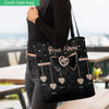 Mom I Love You - Personalized Mother&#39;s Day Tote Bag With Leather Pattern Print