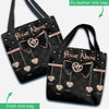 Mom I Love You - Personalized Mother&#39;s Day Tote Bag With Leather Pattern Print