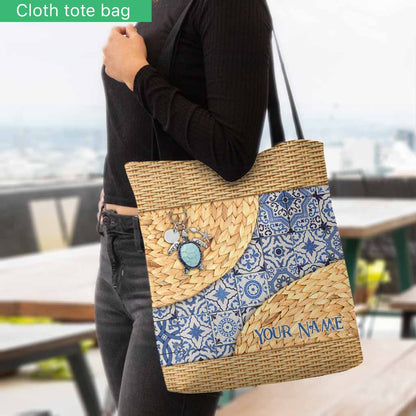 Love Turtles Eclectic Style - Personalized Tote Bag With 3D Pattern Print