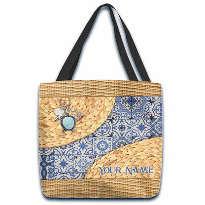 Love Turtles Eclectic Style - Personalized Tote Bag With 3D Pattern Print