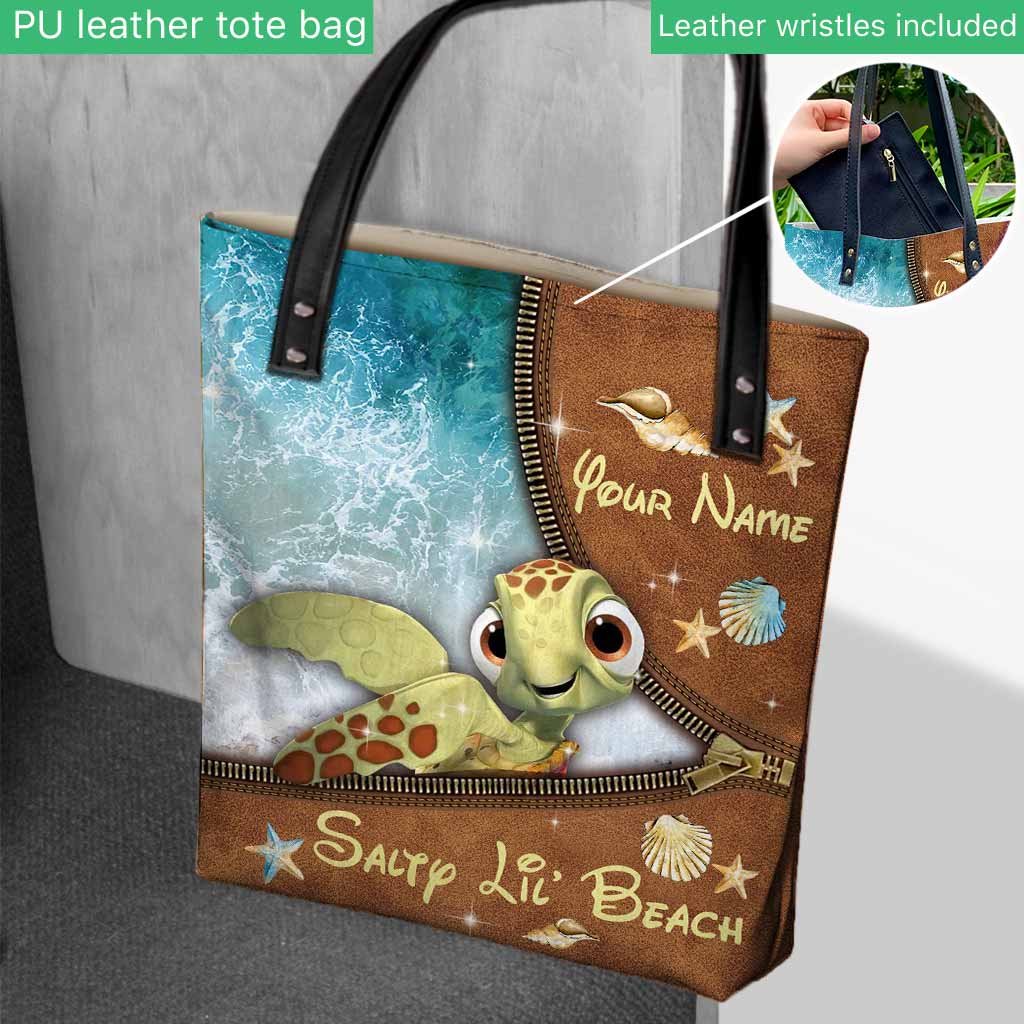 Salty Lil' Beach - Personalized Turtle Tote Bag