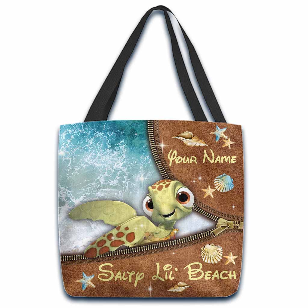 Salty Lil' Beach - Personalized Turtle Tote Bag