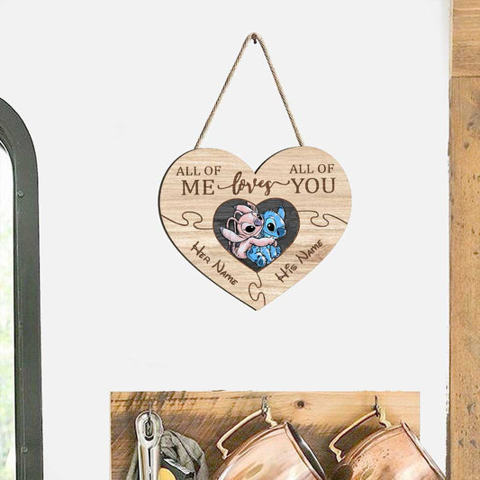 All Of Me Loves All Of You - Personalized Ohana Wood Sign