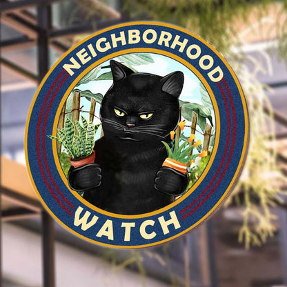 Neighborhood Watch - Gardening Round Metal Sign