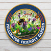 Pollinator Friendly Garden Personalized Round Metal Sign
