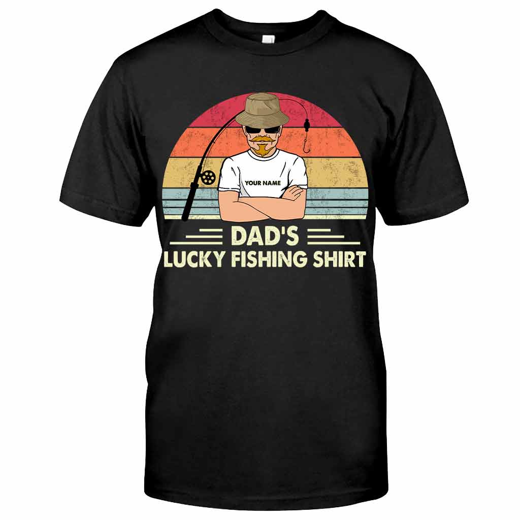 Dad's Lucky Shirt - Personalized Father's Day Fishing T-shirt and Hoodie