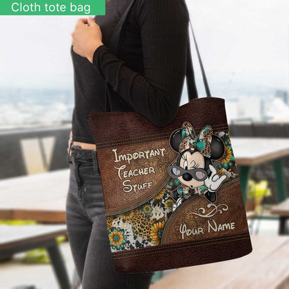 Important Teacher Stuff - Personalized Tote Bag