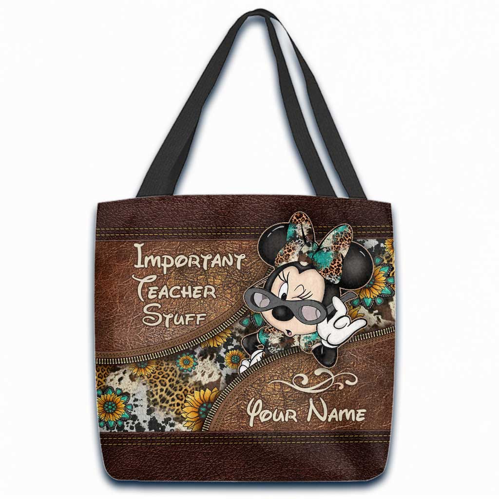 Important Teacher Stuff - Personalized Tote Bag