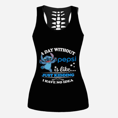 A Day Without Blue Soft Drink Hollow Tank Top and Leggings