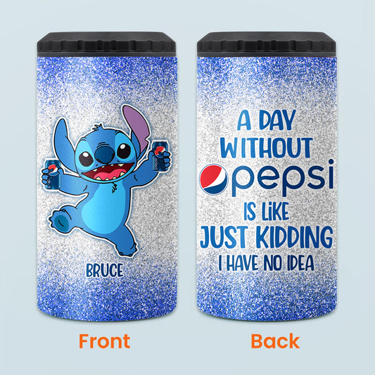 A Day Without - Personalized Blue Soft Drink Can Cooler