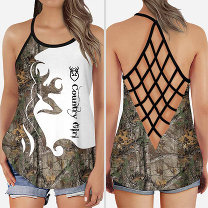 Country Girl  - Hunting Cross Tank Top