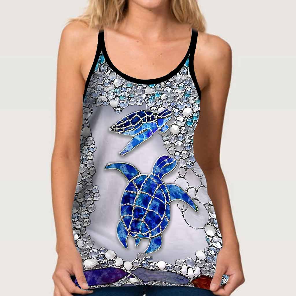 Salty Lil' Beach - Turtle Cross Tank Top