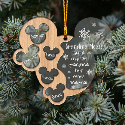 Grandma Mouse - Personalized Christmas Grandma Layers Mix Ornament