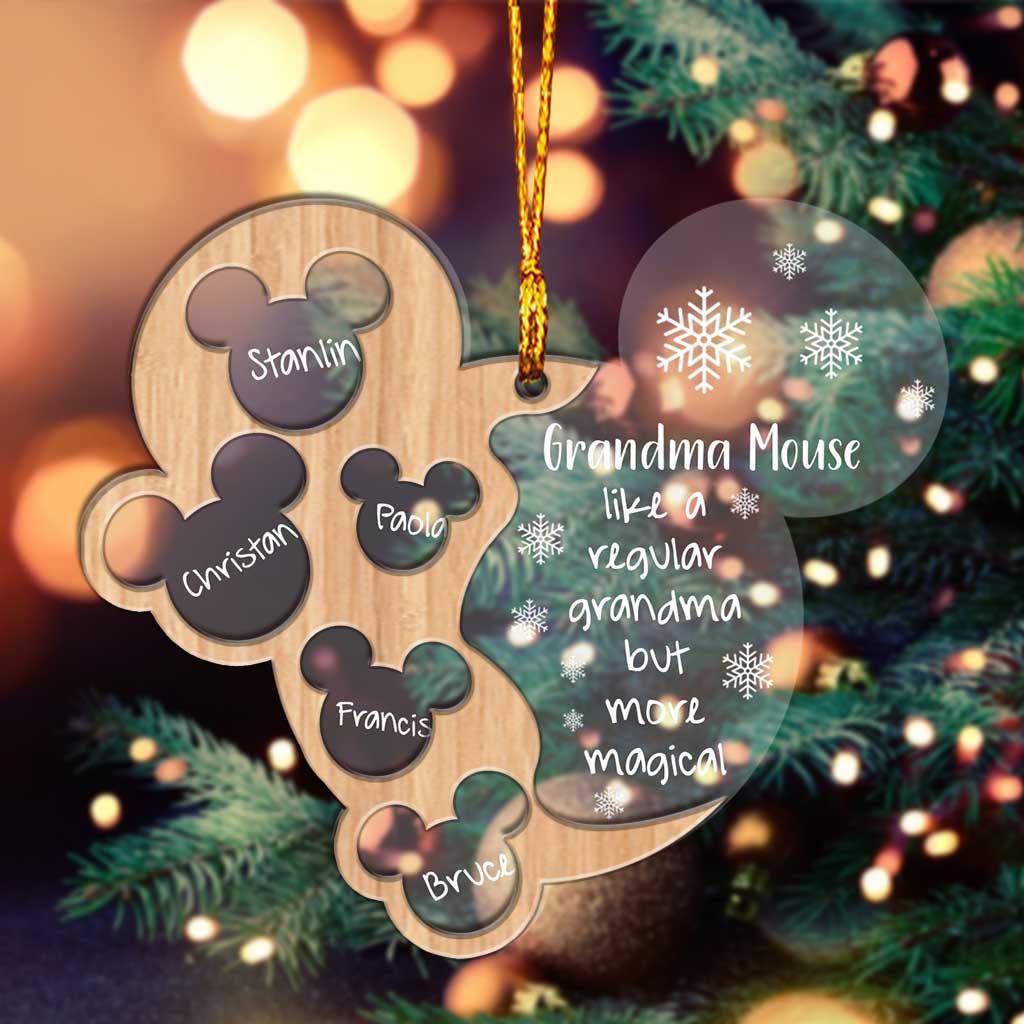 Grandma Mouse - Personalized Christmas Grandma Layers Mix Ornament