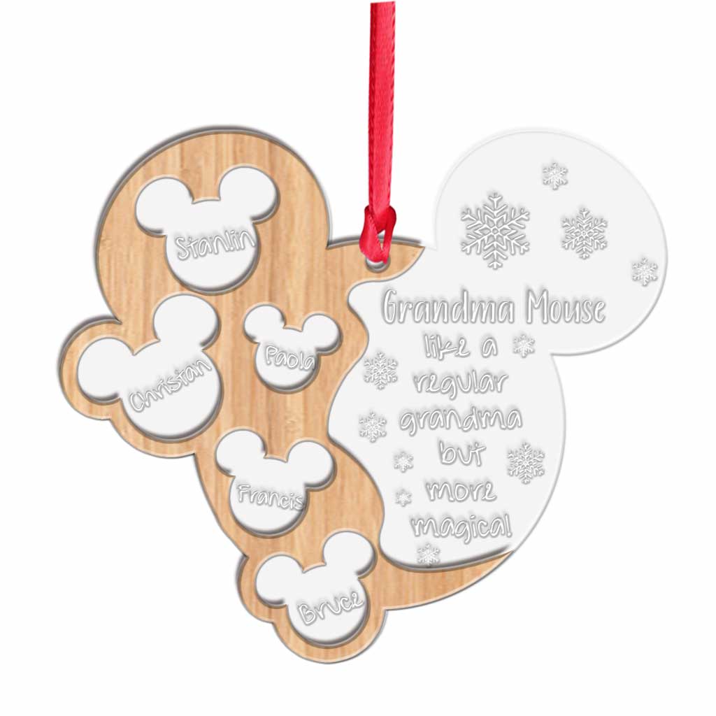 Grandma Mouse - Personalized Christmas Grandma Layers Mix Ornament