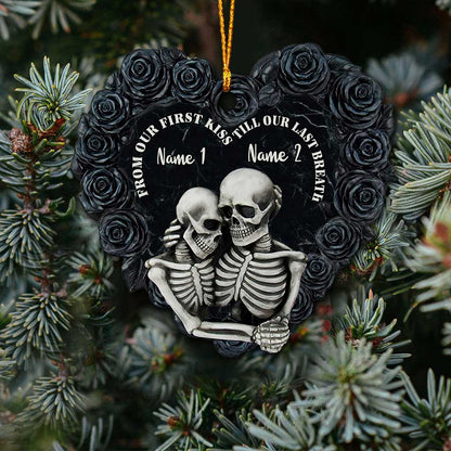 Till Our Last Breath - Personalized Christmas Skull Ornament (Printed On Both Sides)