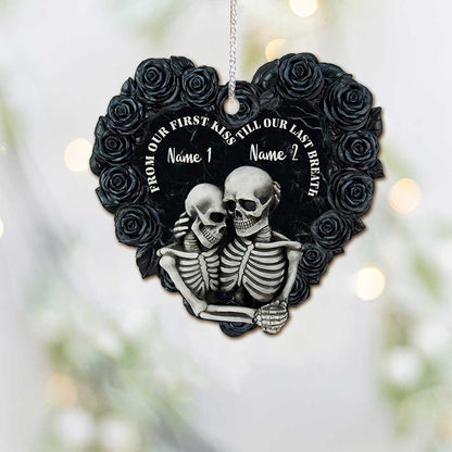 Till Our Last Breath - Personalized Christmas Skull Ornament (Printed On Both Sides)