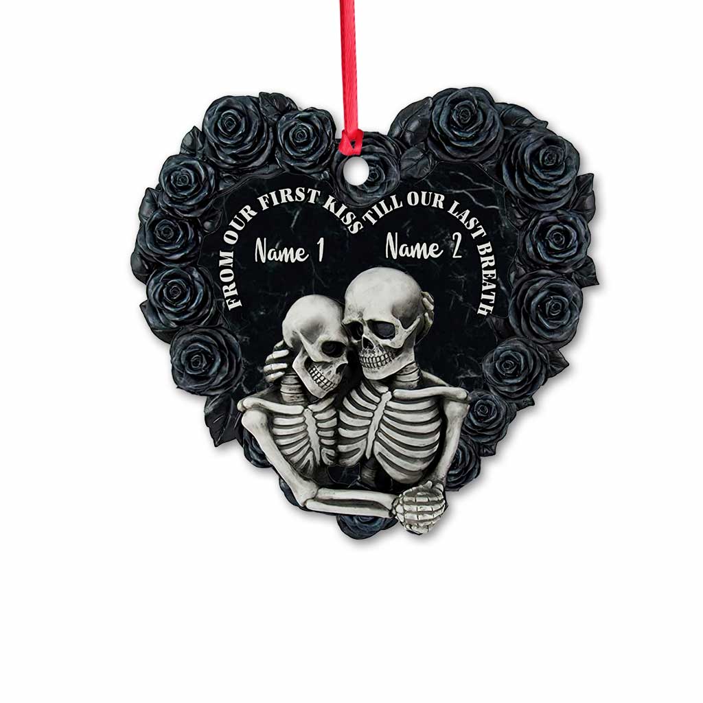 Till Our Last Breath - Personalized Christmas Skull Ornament (Printed On Both Sides)