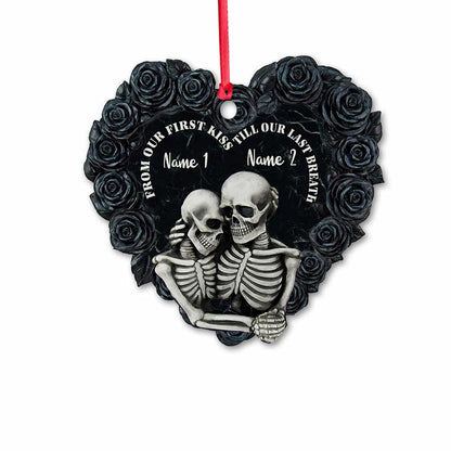 Till Our Last Breath - Personalized Christmas Skull Ornament (Printed On Both Sides)