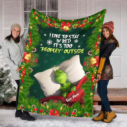 It's Too Peopley Outside - Personalized Stole Christmas Blanket