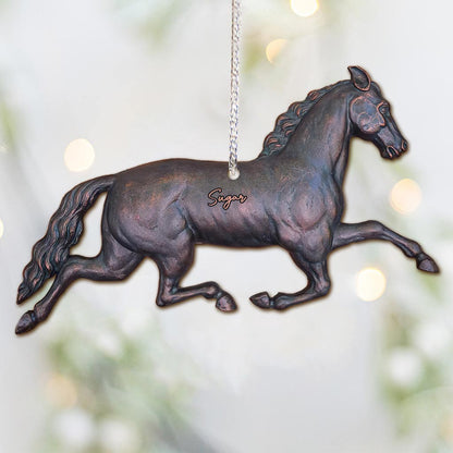 Love Horses - Personalized Christmas Horse Ornament (Printed On Both Sides)