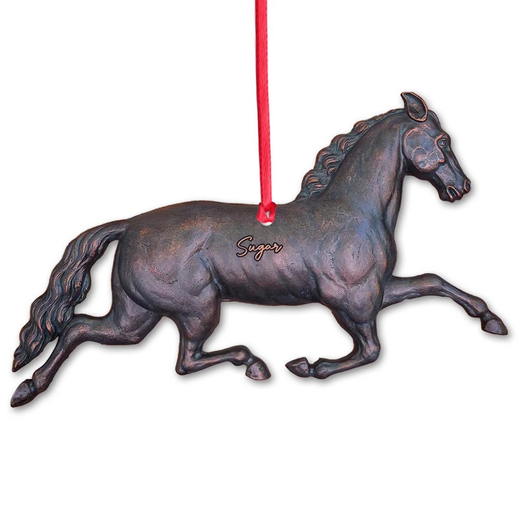 Love Horses - Personalized Christmas Horse Ornament (Printed On Both Sides)