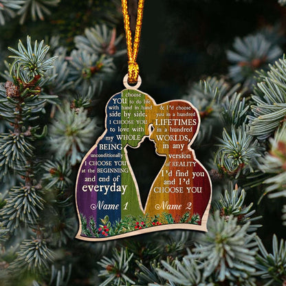 I Choose You - Personalized Christmas LGBT Support Ornament (Printed On Both Sides)