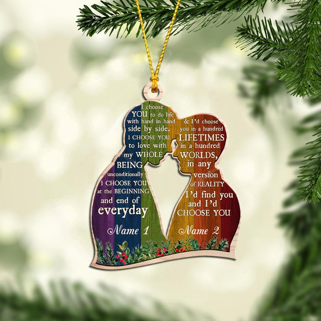 I Choose You - Personalized Christmas LGBT Support Ornament (Printed On Both Sides)