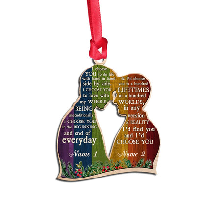 I Choose You - Personalized Christmas LGBT Support Ornament (Printed On Both Sides)