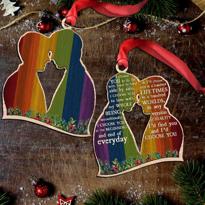 I Choose You - Personalized Christmas LGBT Support Ornament (Printed On Both Sides)