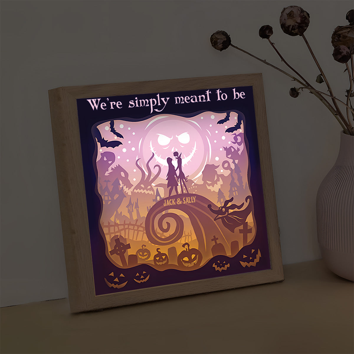 We’re Simply Meant To Be - Personalized Nightmare Light Shadow Box