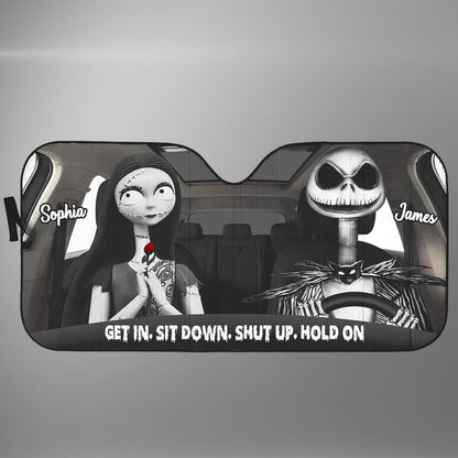 Get In Sit Down - Personalized Nightmare Car Sunshade