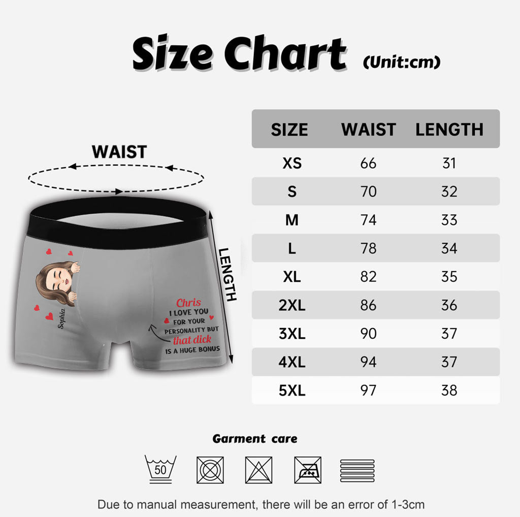 I Love You For Your Personality - Personalized Couple Men's Boxer Briefs
