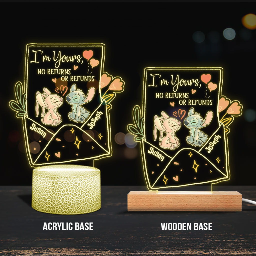 Annoying Each Other - Personalized Couple Ohana Shaped Plaque Light Base