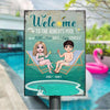 Welcome To Our Pool - Personalized Backyard Rectangle Metal Sign