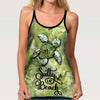Salty Lil&#39; Beach - Turtle 3D Printed Cross Tank Top
